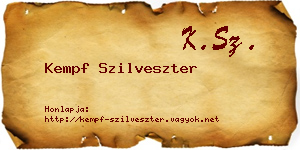 Kempf Szilveszter névjegykártya